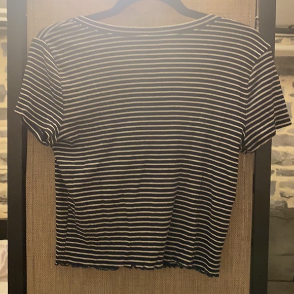 Striped lace up tee - Picture 3 of 3